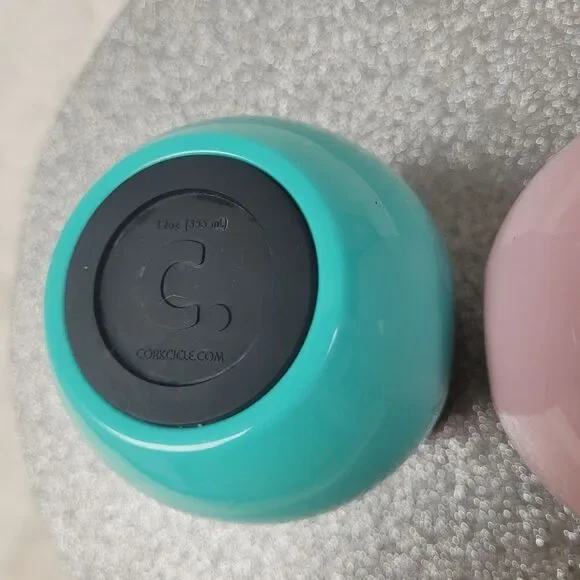Corkcicle Classic Stemless Wine Tumbler Lid Set of 2 Turquoise Rose Quartz 12 Oz - Picture 8 of 11